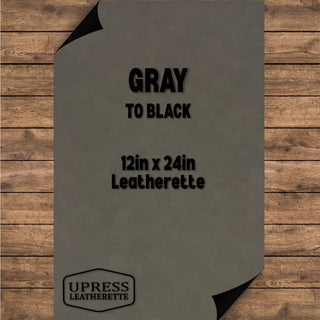 Gray/Black Leatherette Sheet (12x24)