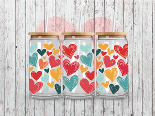 Valentine Hearts UV DTF 16oz