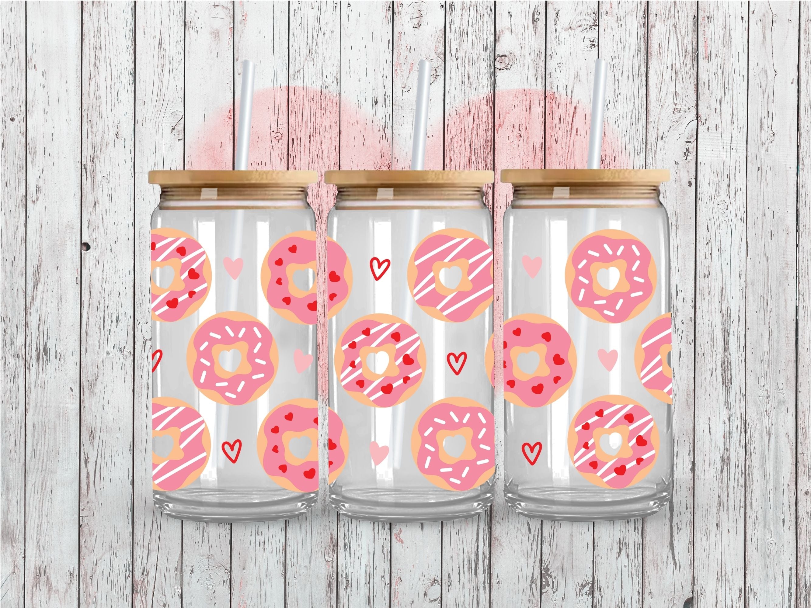 Donut Valentine UV DTF 16oz Wrap