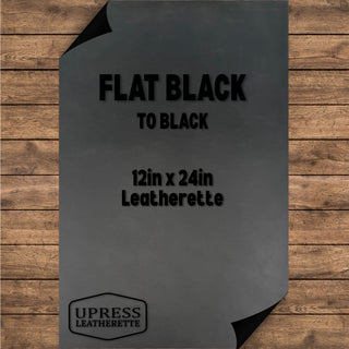 Flat Black/Black Leatherette Sheet (12x24)