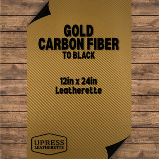 Gold Carbon Fiber/Black Leatherette Sheet (12x24)