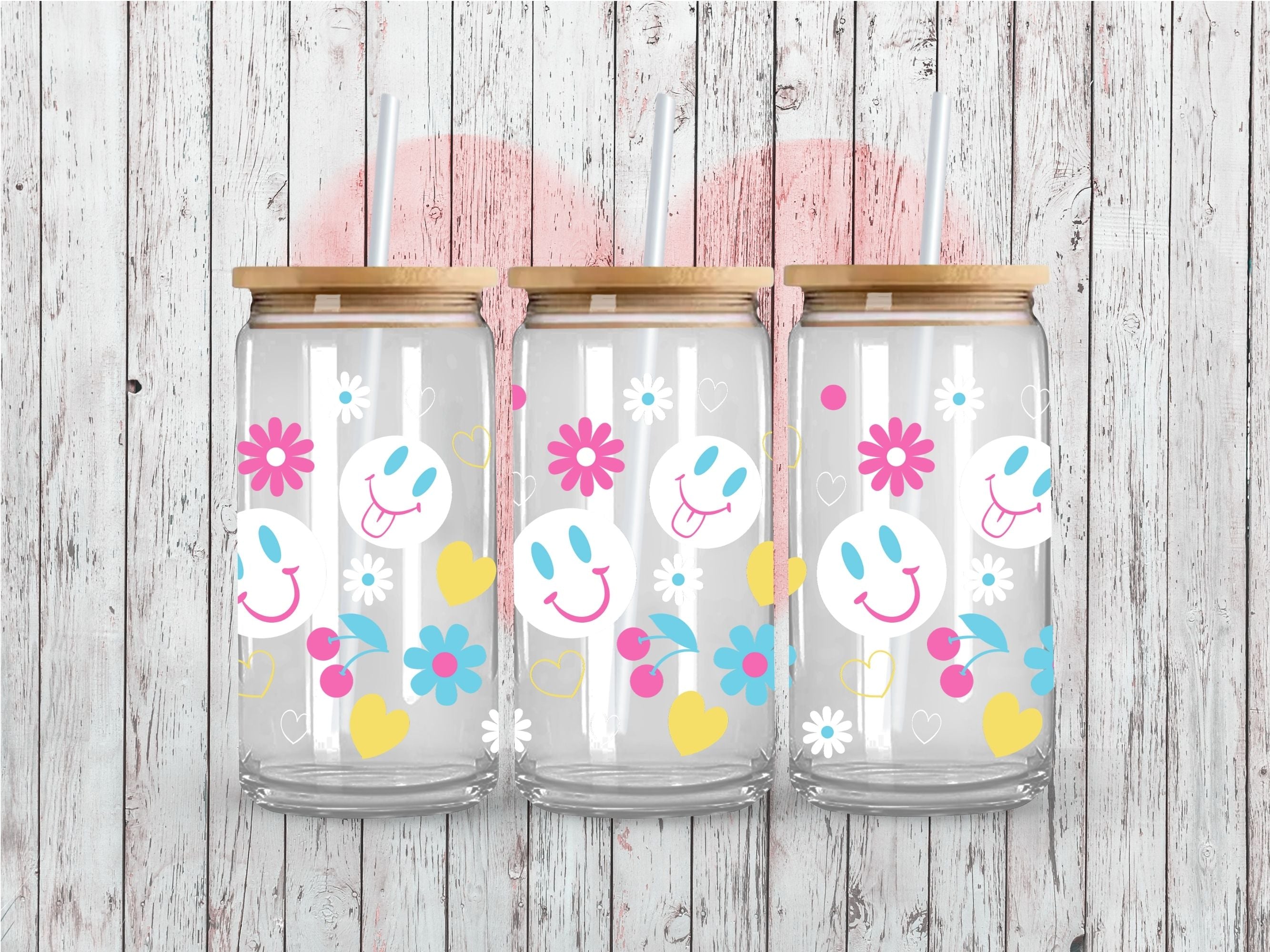 Smiley Heart UV DTF 16oz