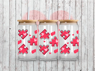 Puzzle Heart UV DTF 16oz Wrap