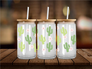 Flower Cactus UV DTF 16oz Wrap