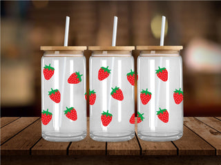 Little Strawberries UV DTF 16oz Wrap