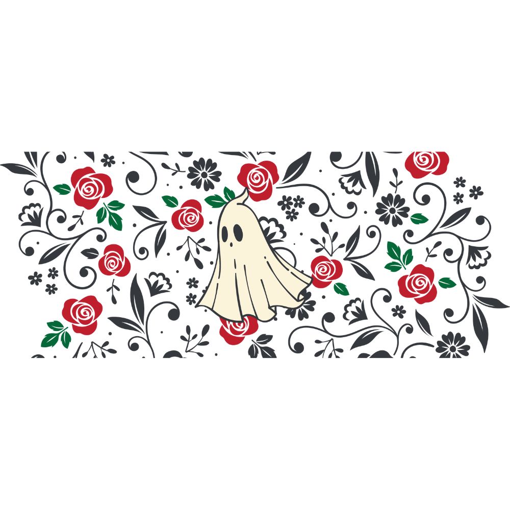 Floral Ghost UV DTF 16oz Wrap