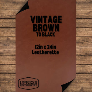 Vintage Brown/Black Leatherette Sheet (12x24)