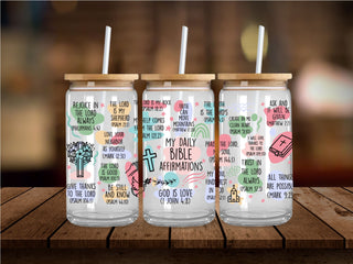 Daily Bible Affirmations UV DTF 16oz Wrap