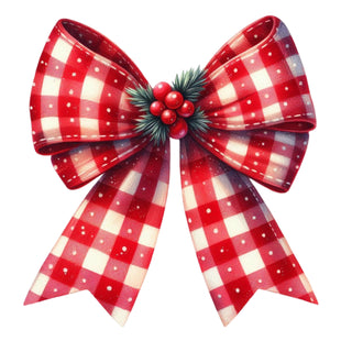 PLAID CHRISTMAS BOW MISTLETOE