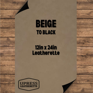 Beige/Black Leatherette Sheet (12x24)