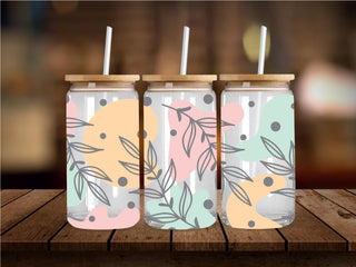 retro flowers and leaves