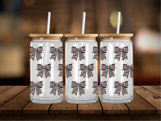 Checkered Lights Bow 16 Oz Wrap