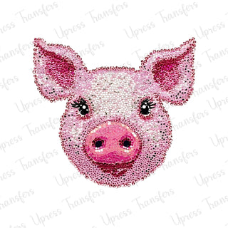 Faux Rhinestone Pig Head