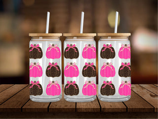 Girly Pink Pumpkins 16 Oz Wrap