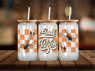 Good Witch Orange Checkered 16 Oz Wrap