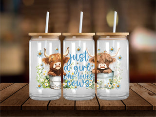 Just A Girl Who Loves Cows 16 Oz Wrap