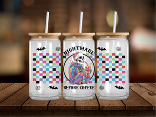 Nightmare Before Coffee Skeleton 16 Oz Wrap