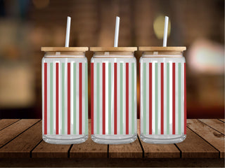 Pastel Green and Red Stripes 16 Oz Wrap