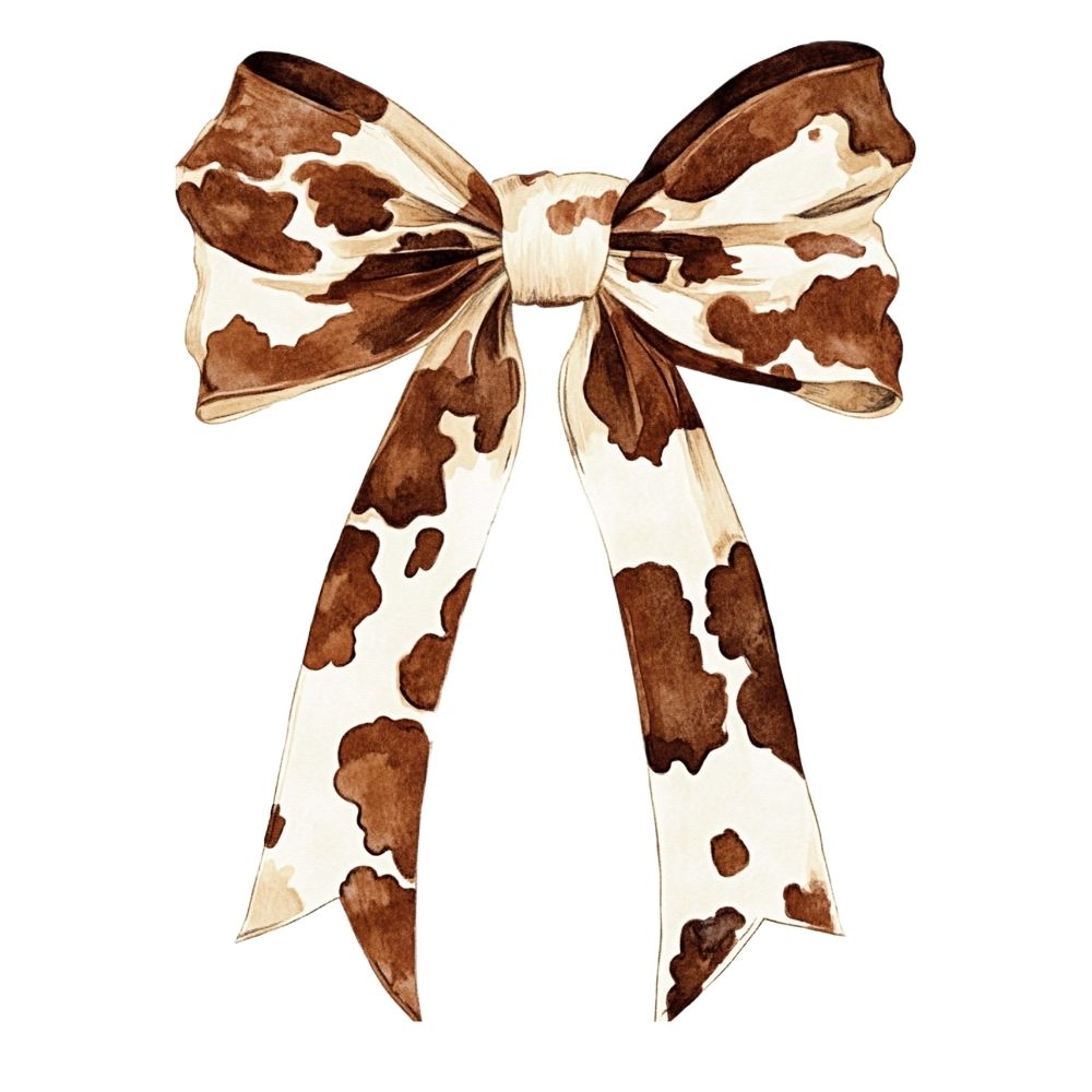 western cow print bow