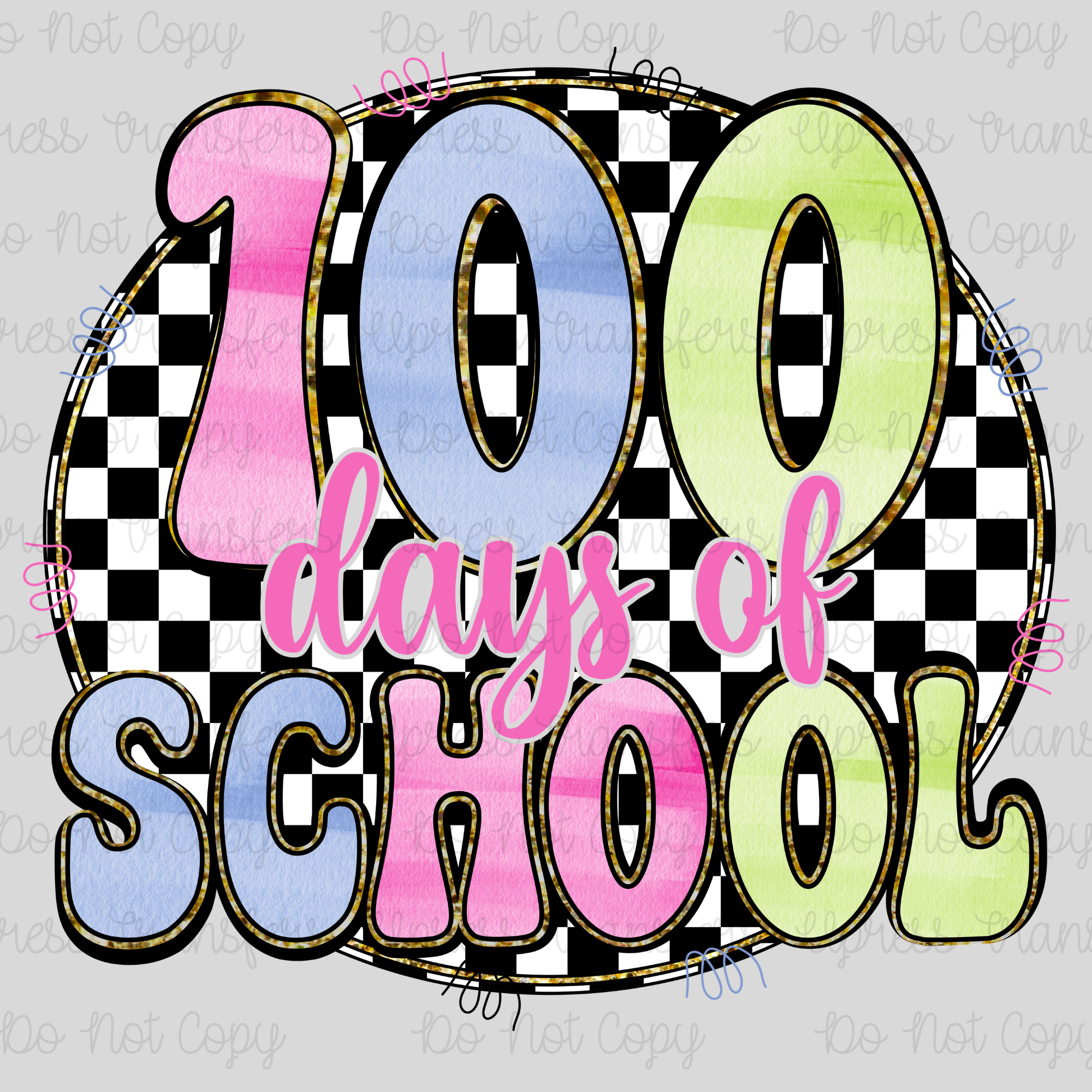 100 Days Doodle Checkered