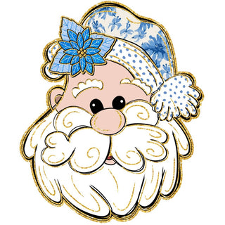 Blue Floral Santa