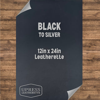 Black/Silver Leatherette Sheet (12x24)