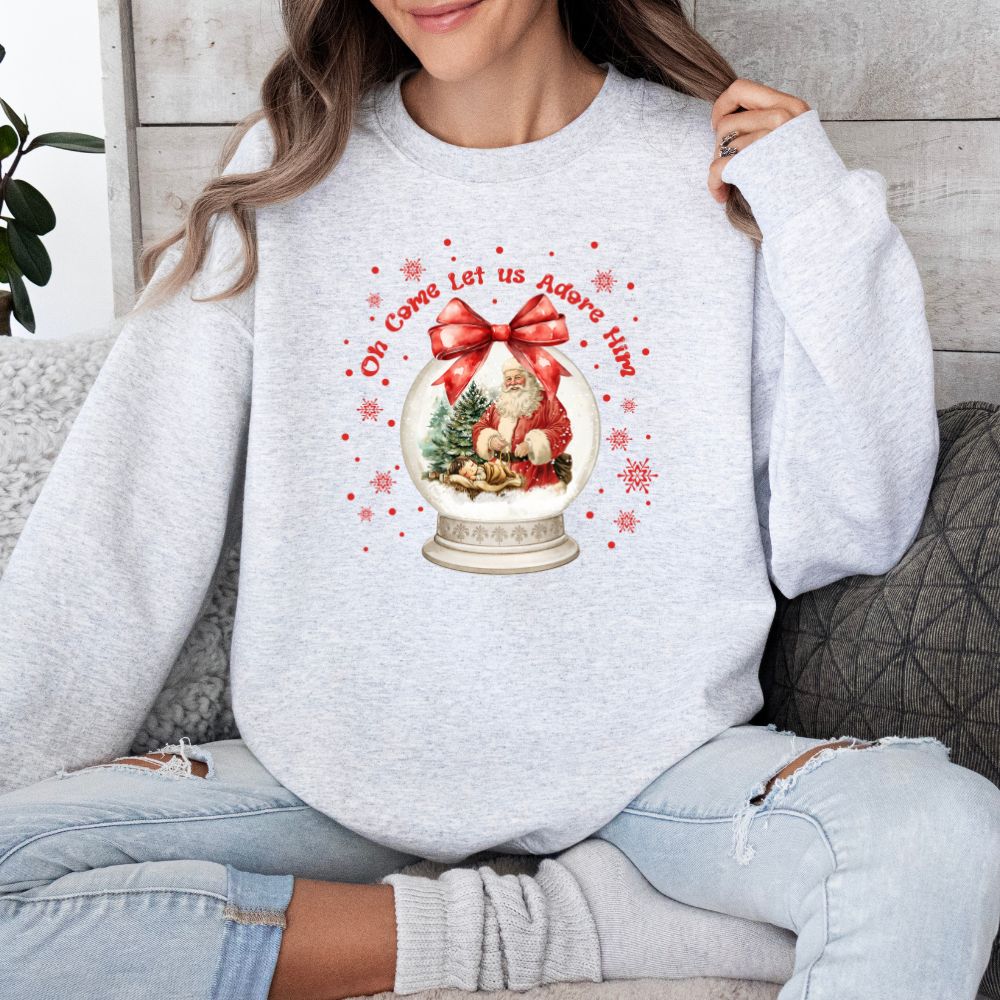 Oh Come Let Us Adore Him Snow Globe