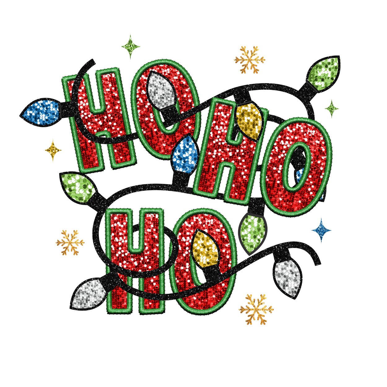 Ho Ho Ho Faux Embroidery