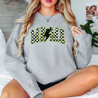 Green Neon Checkered Mama