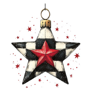 Checkered Star Ornament