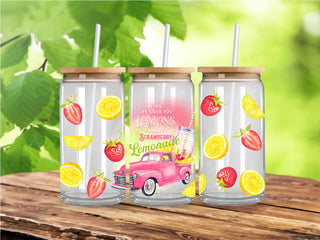 Strawberry Lemonade truck UV DTF 16oz Wrap