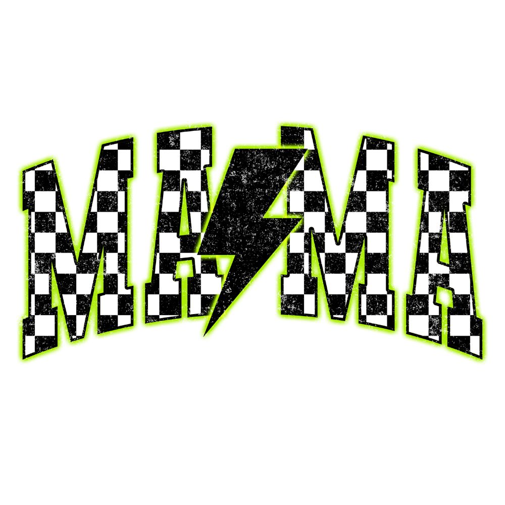 Green Neon Checkered Mama