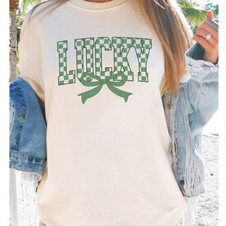 Retro Checkered Lucky St Patricks Day Coquette