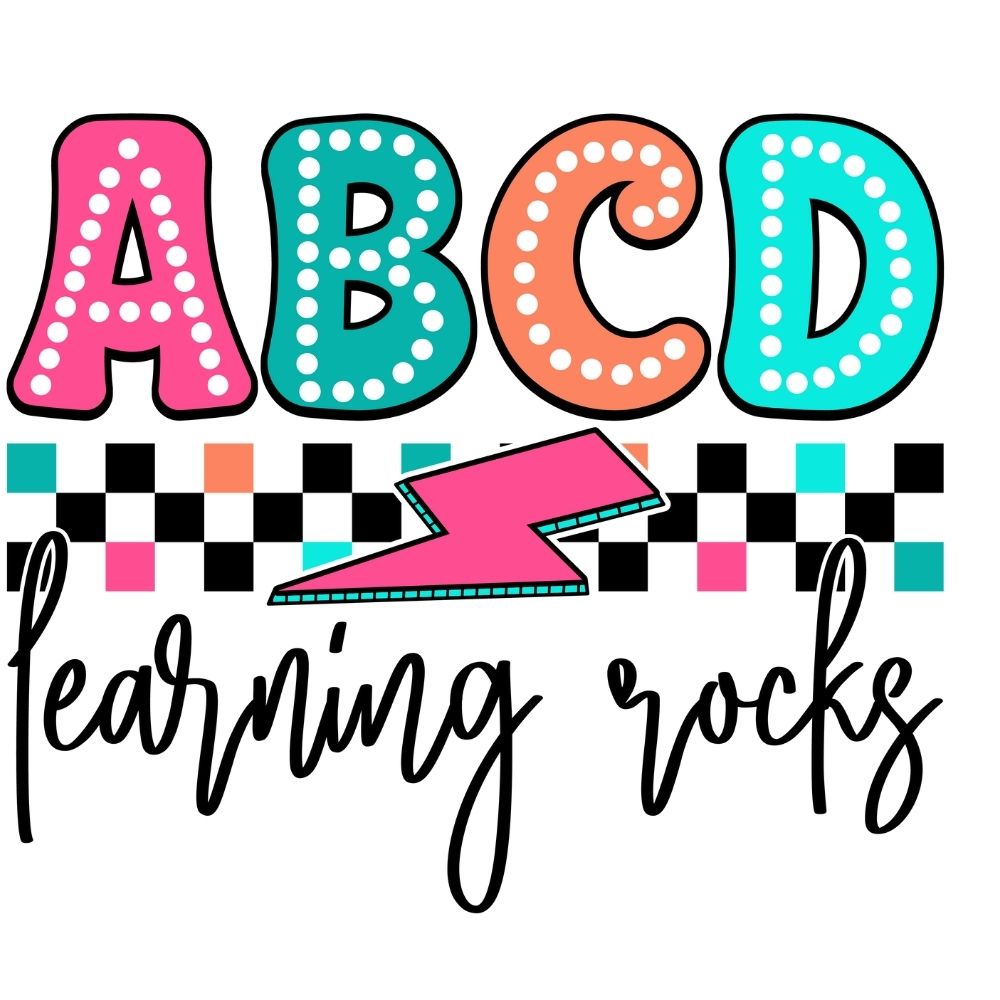 Abcd Rocks Logo Learning ABCD Rocks Checkered – U Press Transfers