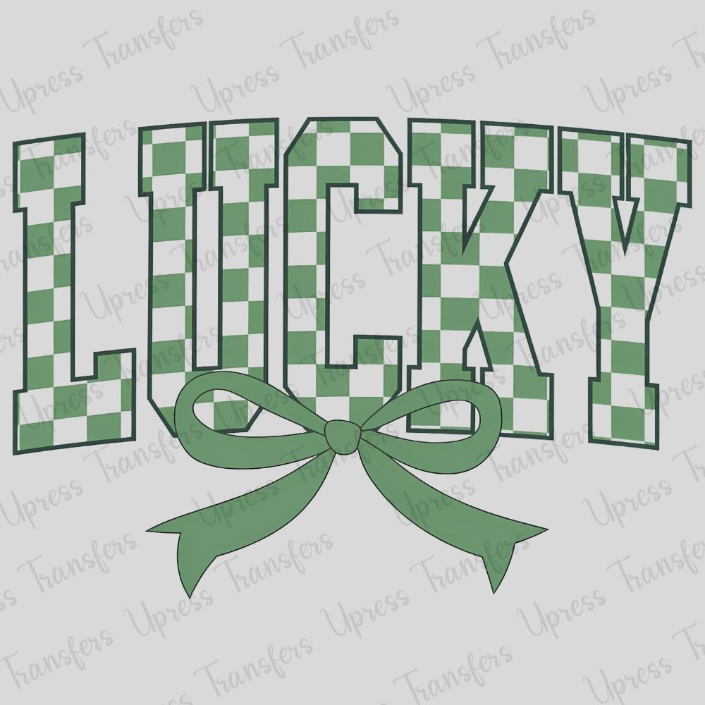 Retro Checkered Lucky St Patricks Day Coquette