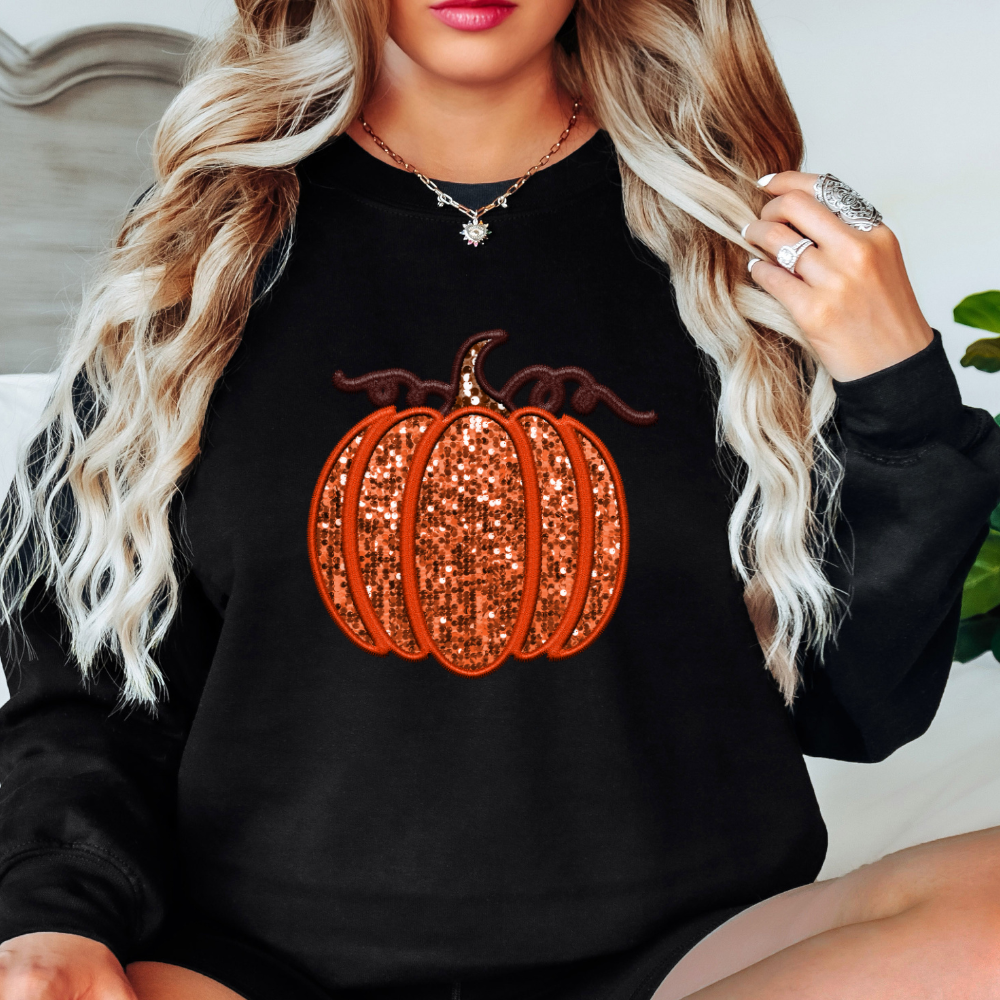 Embroidered Sequin Pumpkin