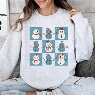 Retro Checkered Winter Snowman