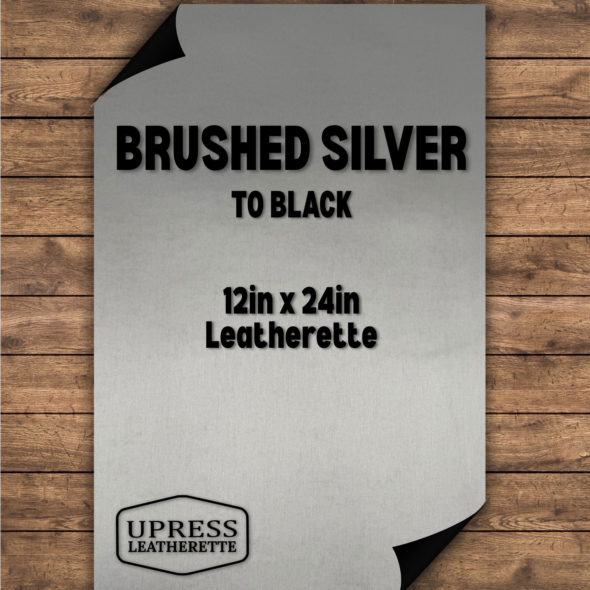Brushed Silver/Black Leatherette Sheet (12x24)
