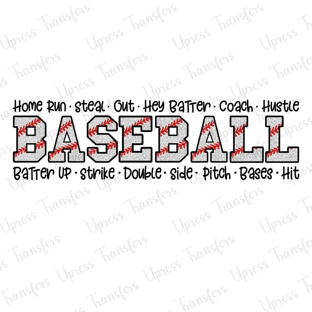 Glitter Baseball Words