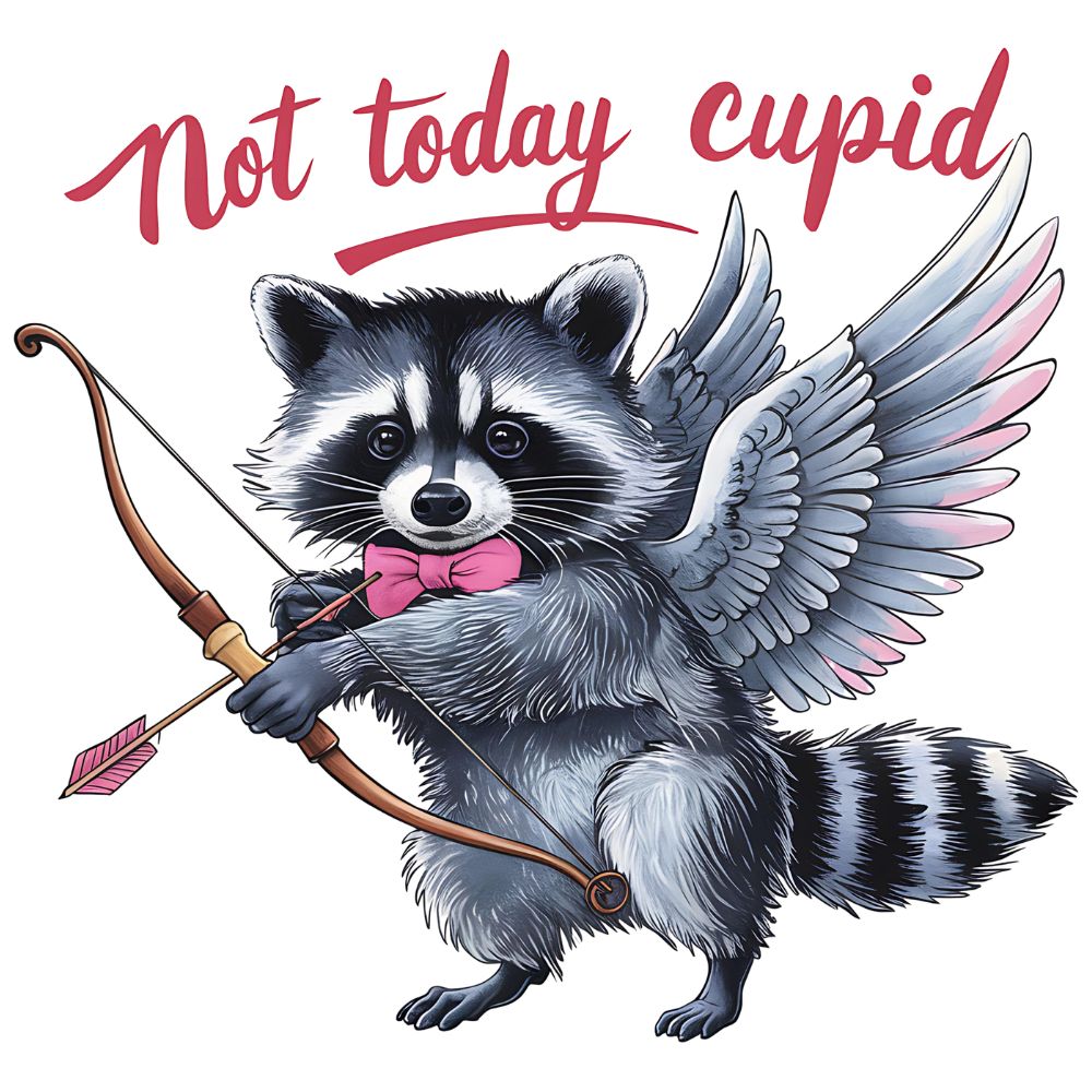 Not Today Cupid Racoon