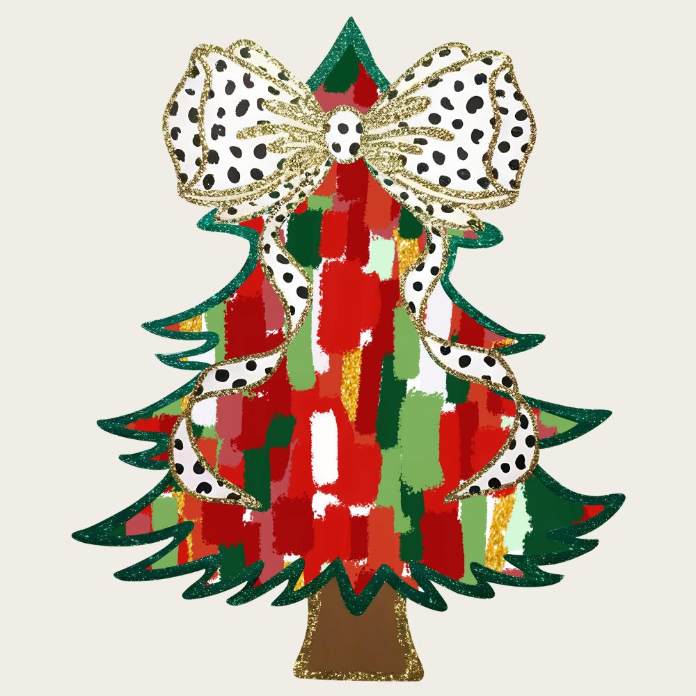 Finger Painted Red And Green Christmas Tree Coquette