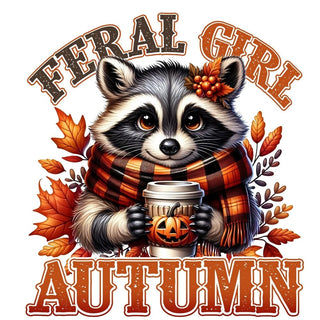 Cute Feral Girl Autumn Raccoon