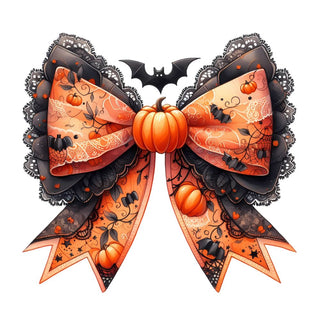 Orange Halloween Bow