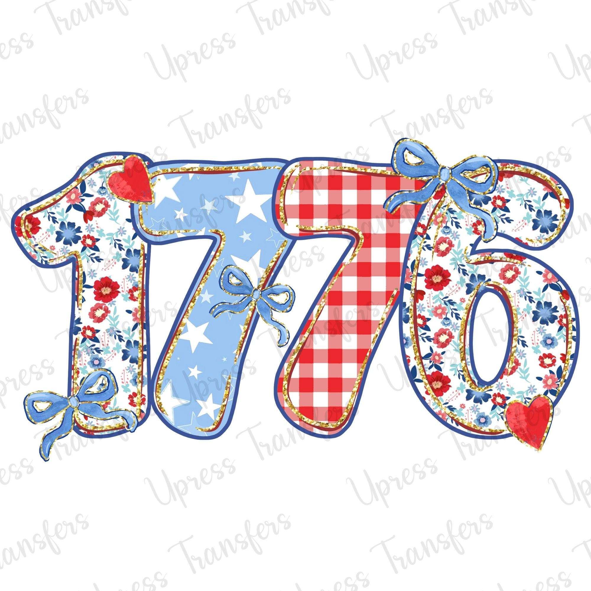 1776 Cute Patterned Numbers – U Press Transfers