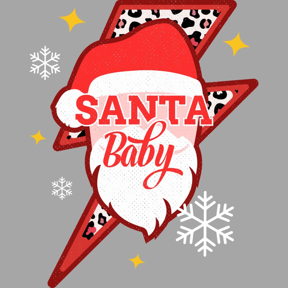 Santa Baby Red Cheetah Lightning Bolt