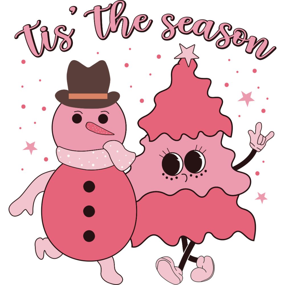 Tis The Season Pink Snowman