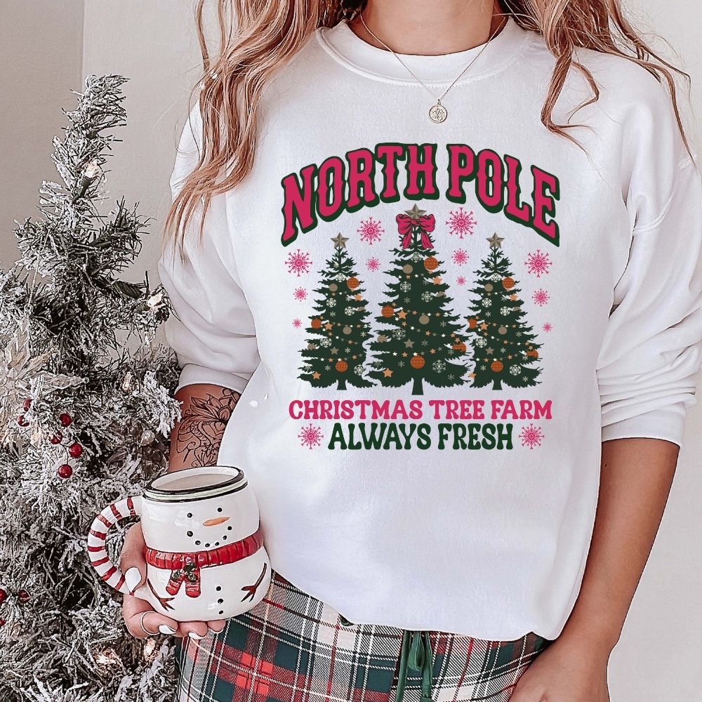 North Pole Christmas Tree Farm Hot Pink