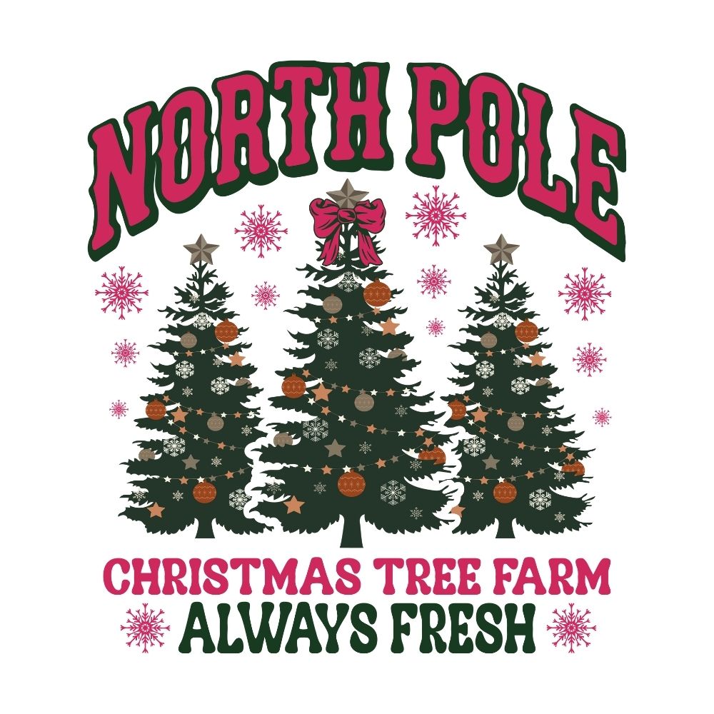 North Pole Christmas Tree Farm Hot Pink