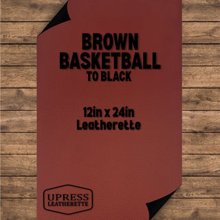 Brown Basketball/Black Leatherette Sheet (12x24)