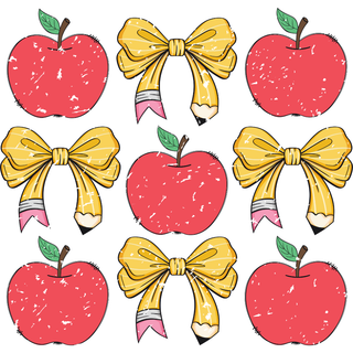 Apple Coquette Pencil Bow Distressed